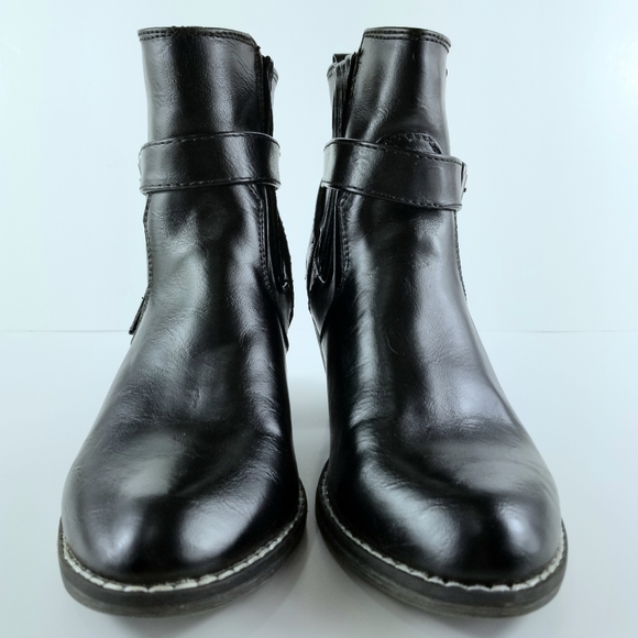 Sz 9 Cathy Jean Western Style Black Ankle Boots - Picture 2 of 10